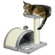 Tiragraffi per Gatti Piccoli ¨C Xylo ¨C Altezza 46 cm Piattaforme e Palla Grigio 35,5x37x46 cm
