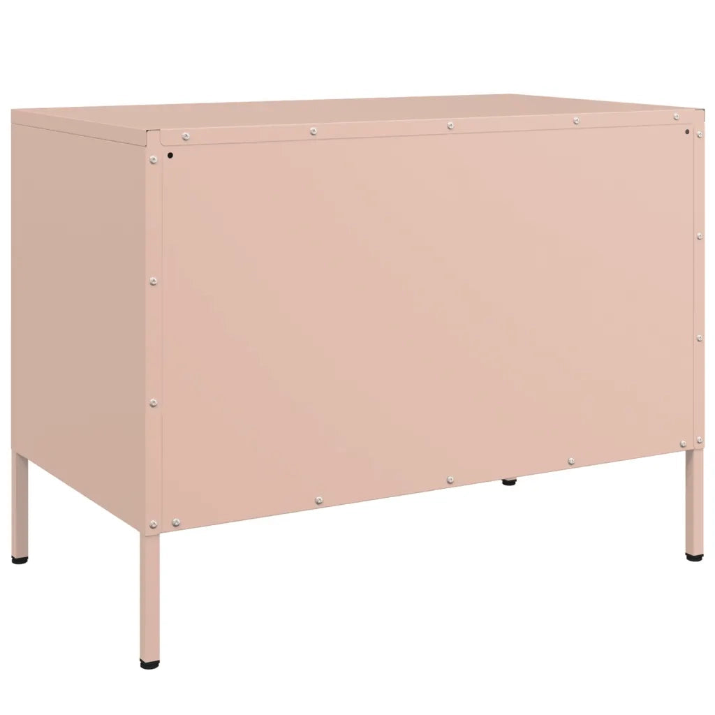 Mobile TV-Credenza per TV-Console TV Rosa 68x39x50,5 cm in Acciaio 900025