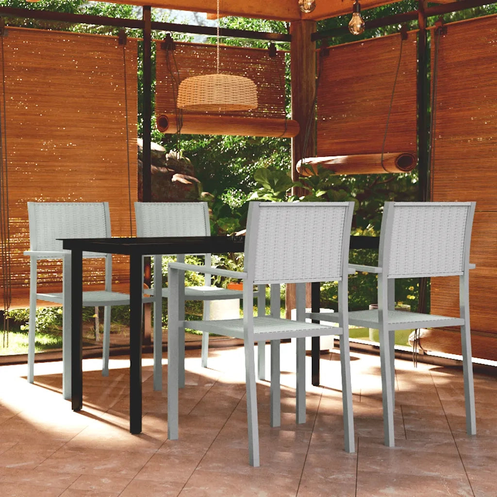 Set Mobili da Pranzo per Giardino 5 pz Bianco 3099259