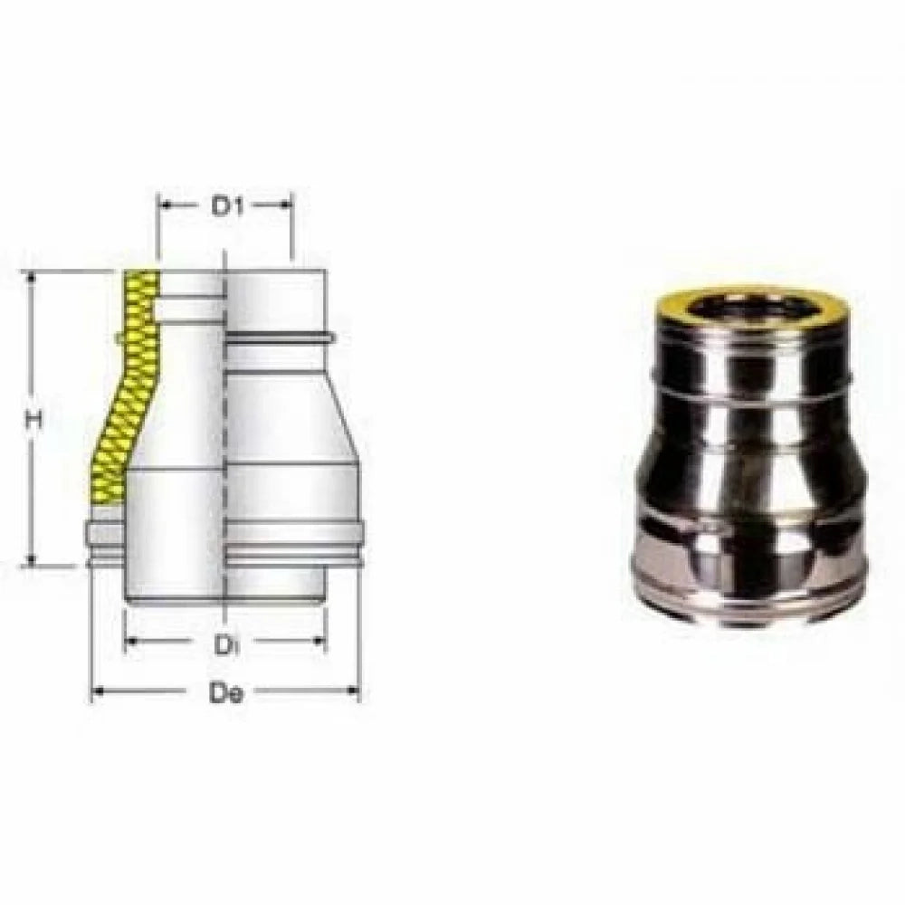 Inox doppia parete aisi 316 racc ordo d.200 250f-250m b08xbfqkwl