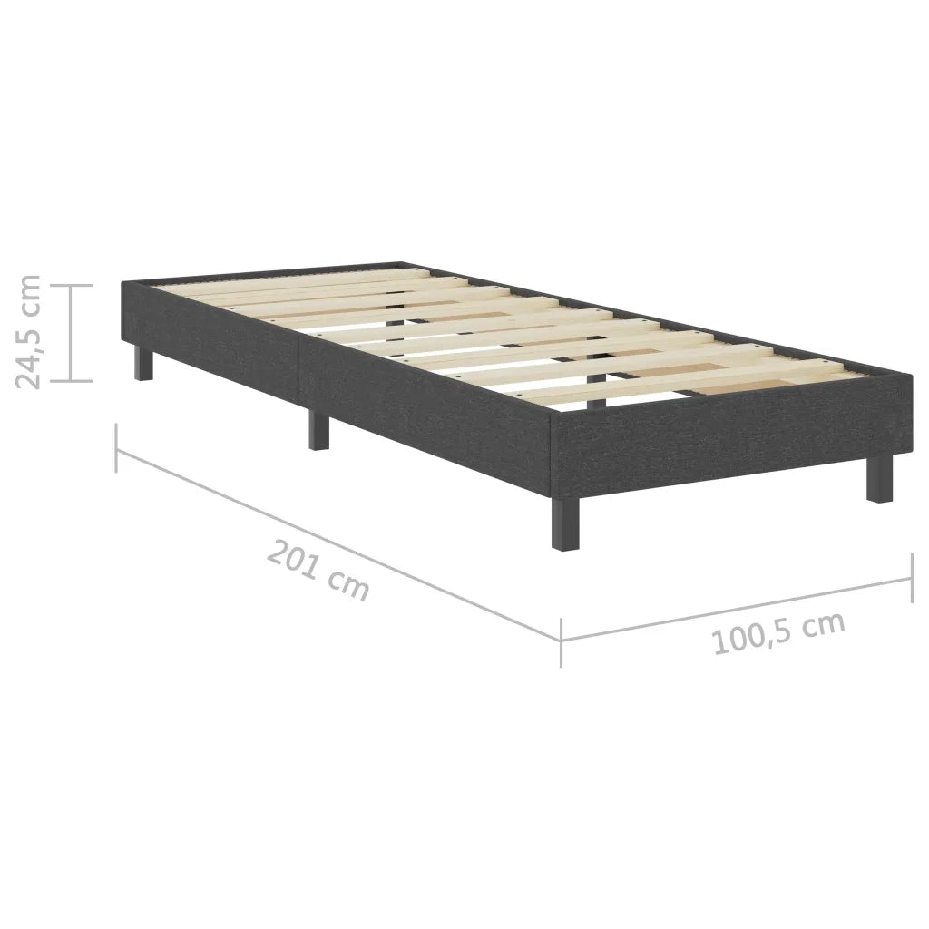 Letto singolo | Letto per adulti | Letto a Molle Grigio in Tessuto 100x200 cm