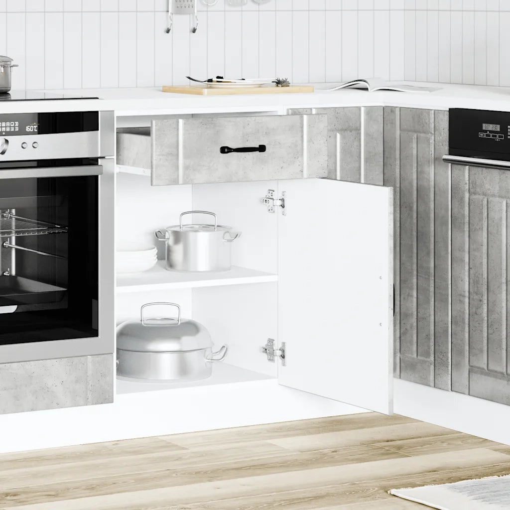 Pensile da cucina | Base da Cucina Lucca Grigio Cemento in Legno Multistrato