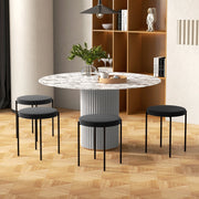 Sgabello da cucina set di 4 impilabile con seduta imbottita effetto velluto nero metallo 41.5 × 41.5 × 46 cm