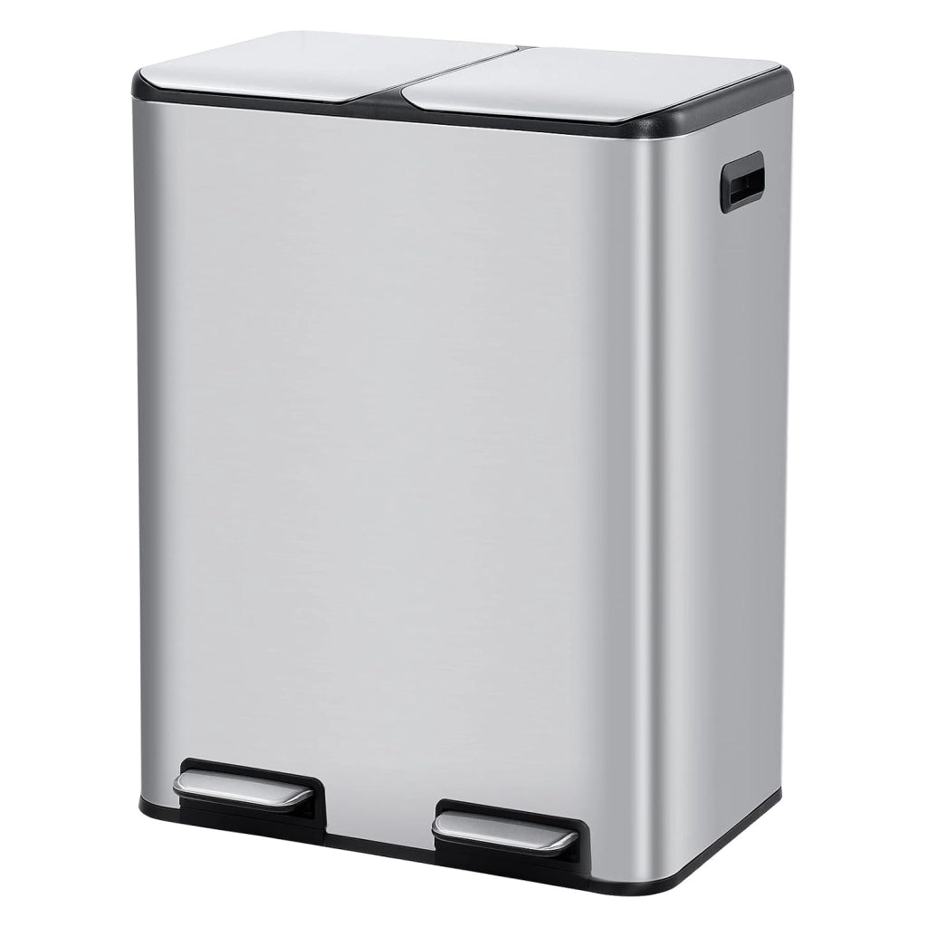 Doppio contenitore in acciaio inox da 60 litri con pedale