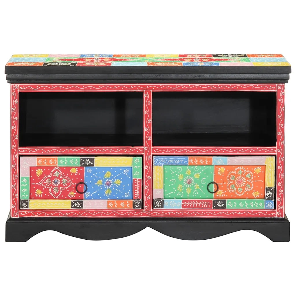 Mobile TV Multicolore 80 x 35 x 50 cm Legno di mango massello 4017570
