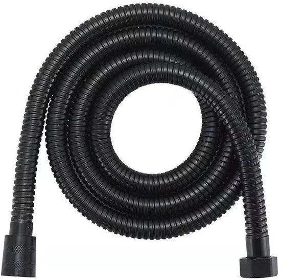 Serpentino per doccia 1,5 m - Nero - Acciaio inossidabile duraturo - Estensione per doccia - Leggero - Connettiore universale G1/2 - Serpentina per doccia