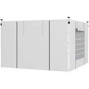 Pannelli laterali per gazebo, set da 2, pareti laterali con finestra e porta per tenda da festa 3x3/3x6 m, tessuto Oxford, bianco