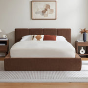 Struttura letto 140x200 cm con testiera imbottita e telaio in acciaio rinforzato, montaggio semplice, senza materasso