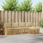 Set di divani da esterno 5 pcs Bianco e Beige 3391673