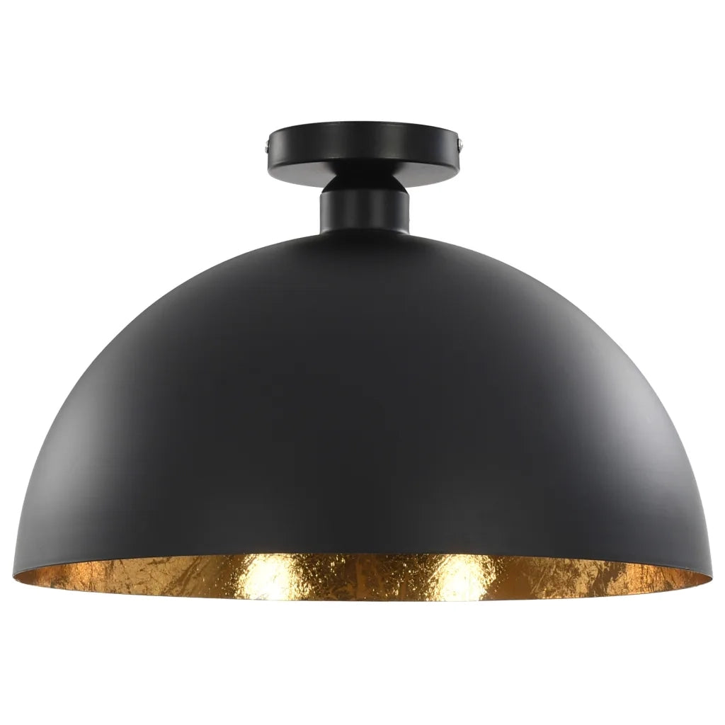 Lampadari 2 pz Nero e Oro Semi-Sferici E27 50873