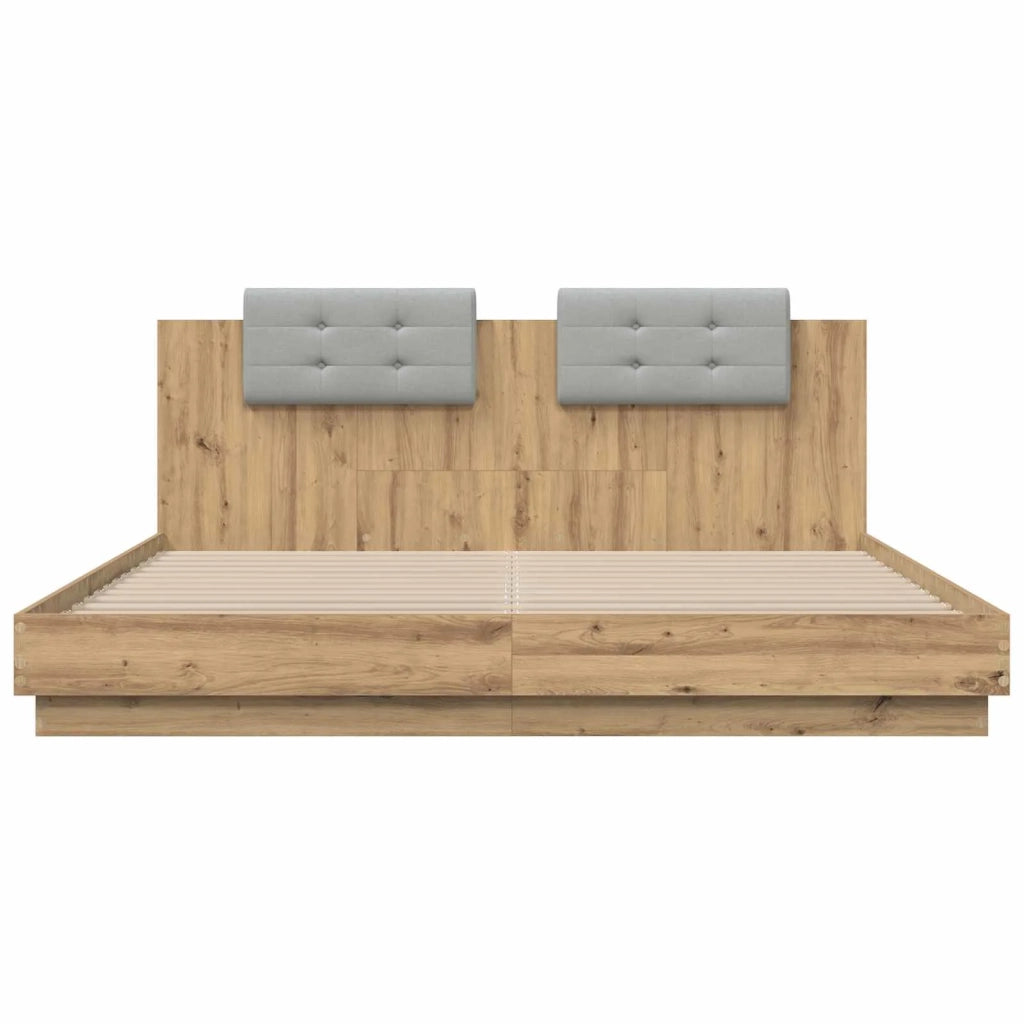 Letto matrimoniale | Letto per adulti | Struttura letto con testata Rovere artigianale 180 x 200 cm