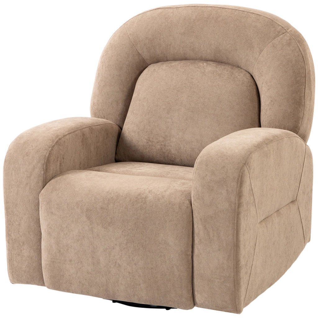 Poltrona Relax Massaggiante Girevole ¨C Zephmum ¨C Tessuto Velluto Grigio Khaki
