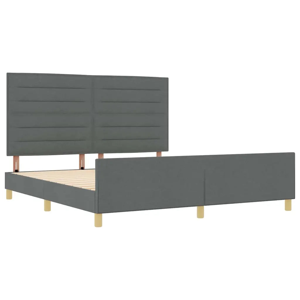 Struttura del letto Grigio scuro 180 x 200 cm Tessuto