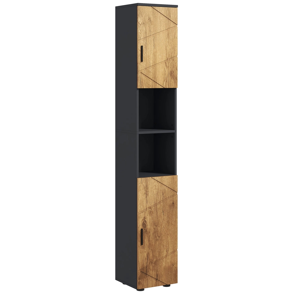 Colonna bagno 2 porte ¨C Minimal ¨C 30x30x183 cm rovere grigio scuro