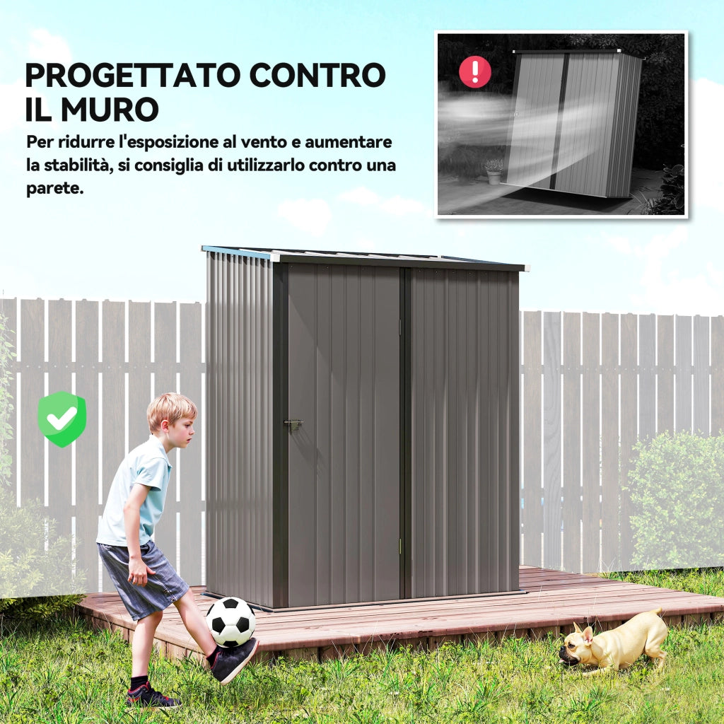 Casetta da Giardino ¨C Zephmum ¨C Grigio Chiaro 161.5x94.5x196cm