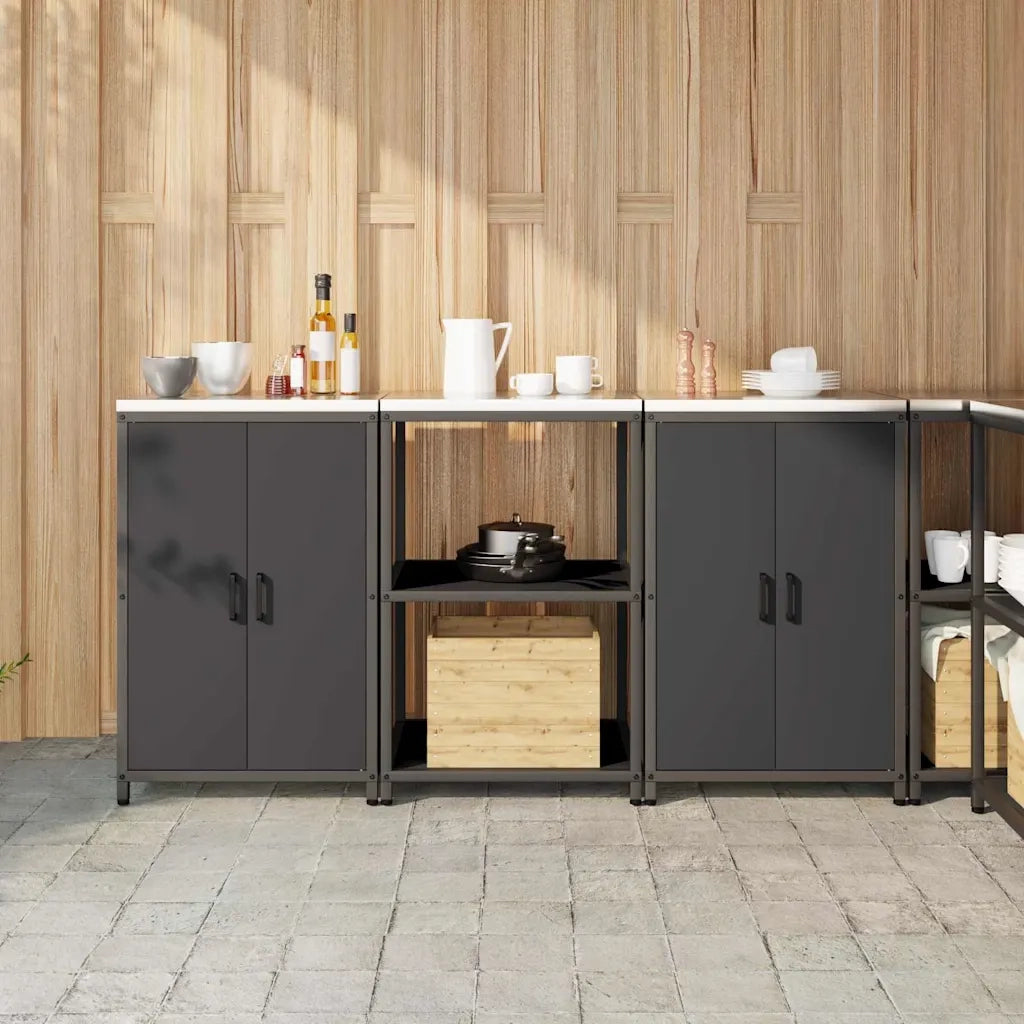 Set di Stoccaggio per Cucina con lo scaffale 3 pcs Nero 3392694
