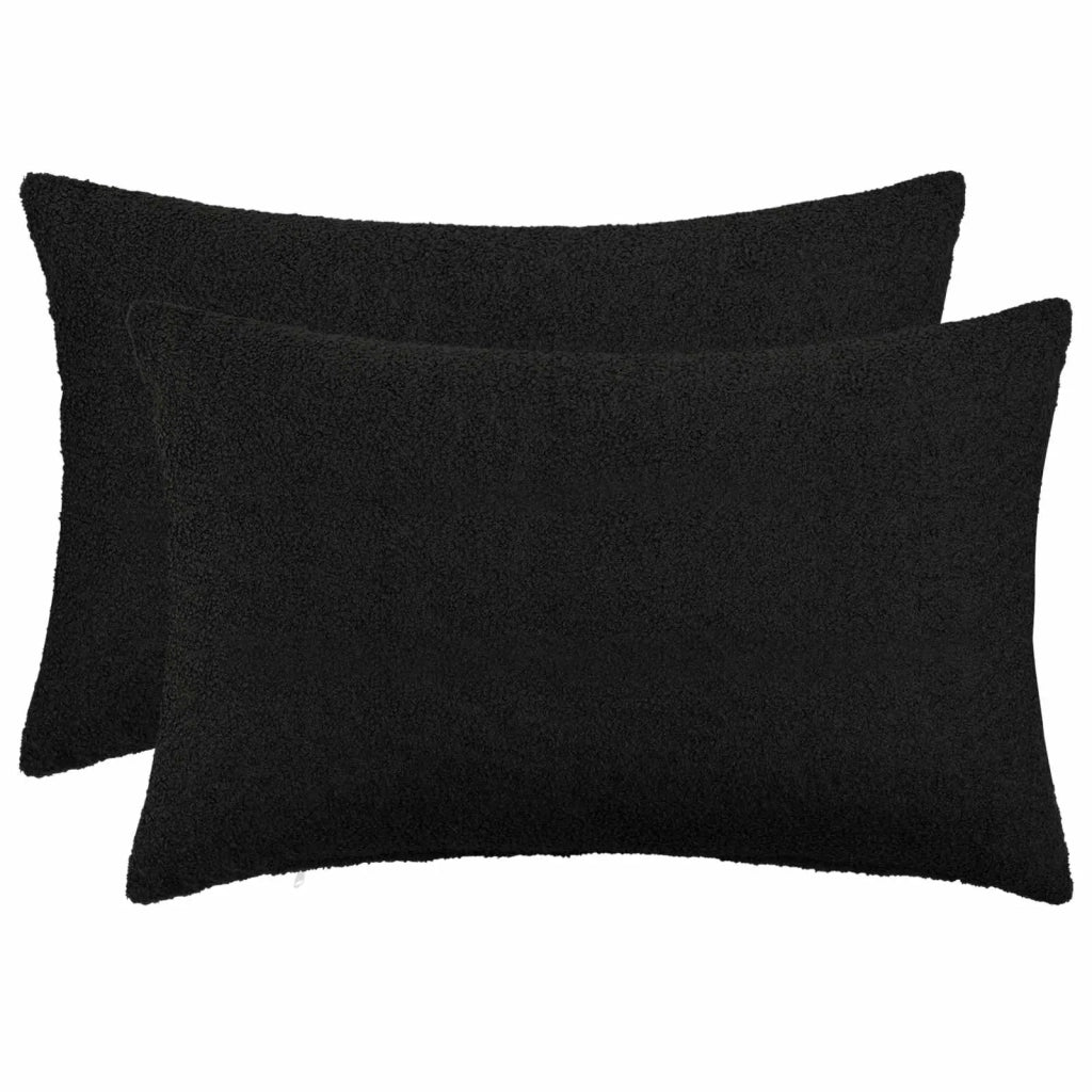 Federa 2 pcs HEERLEN Nero 30 x 50 cm Bouclé 907781