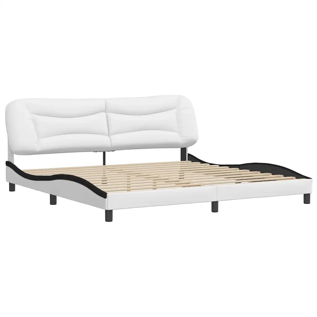 Giroletto senza Materasso Hvar Bianco e Nero 200x200 cm in Similpelle