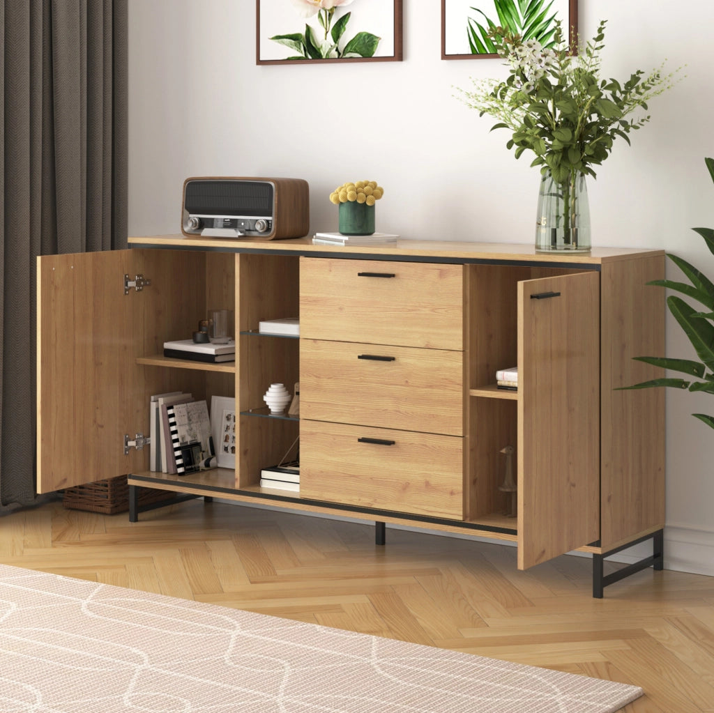 Credenza moderna con LED e ampio spazio contenitivo