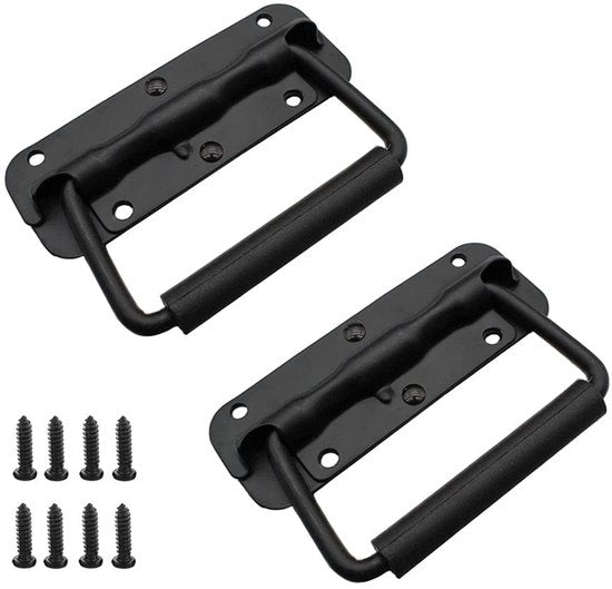 Manubri da mano opzionabili 120 mm - Manubri da mano pieghevoli - Manubrio da trasporto - Chiusura valigia - Manubrio da installazione - Acciaio - 2 pezzi - Manubrio da mano