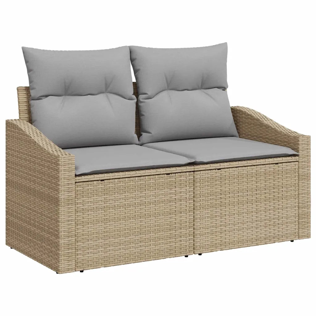 Set Divano da Giardino 9 pcs Beige e Grigio Chiaro polyrattan 3348976