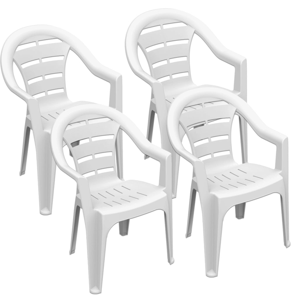 MAURY'S SET 4 SEDIE MOYO IMPILABILI DA ESTERNO COLOR  BIANCO 54 X 56 X H81 CM