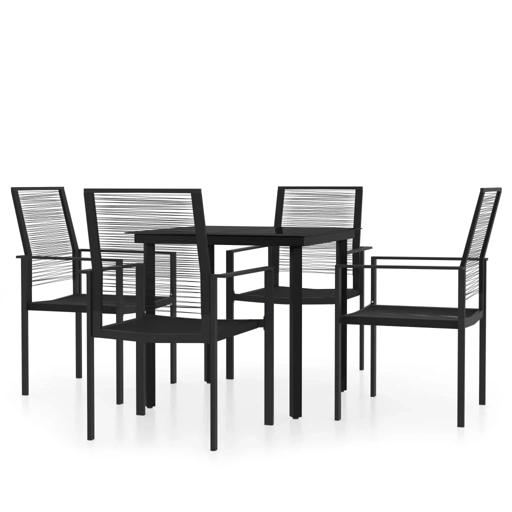 Set da pranzo da giardino nero da 5 pezzi 02_0013883