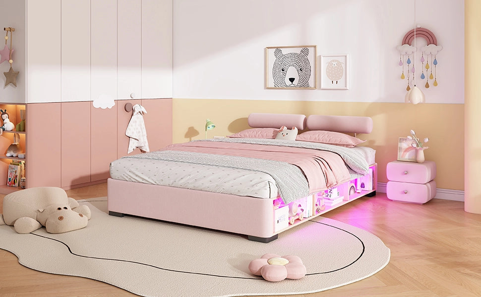 letto imbottito velluto rosa 140x200 cm