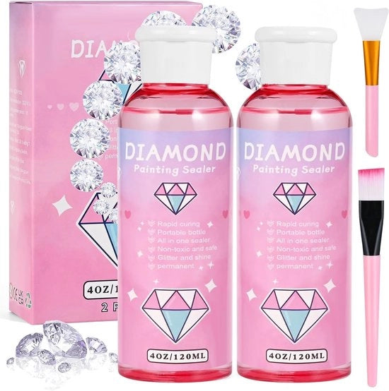 Laccatura trasparente per pittura con diamanti, con pennello, per opere luminose e brillanti - 240ml