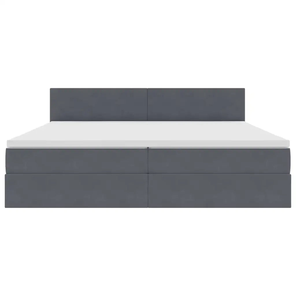 Letto con Contenitore Grigio scuro 200 x 200 cm Velluto 3370720