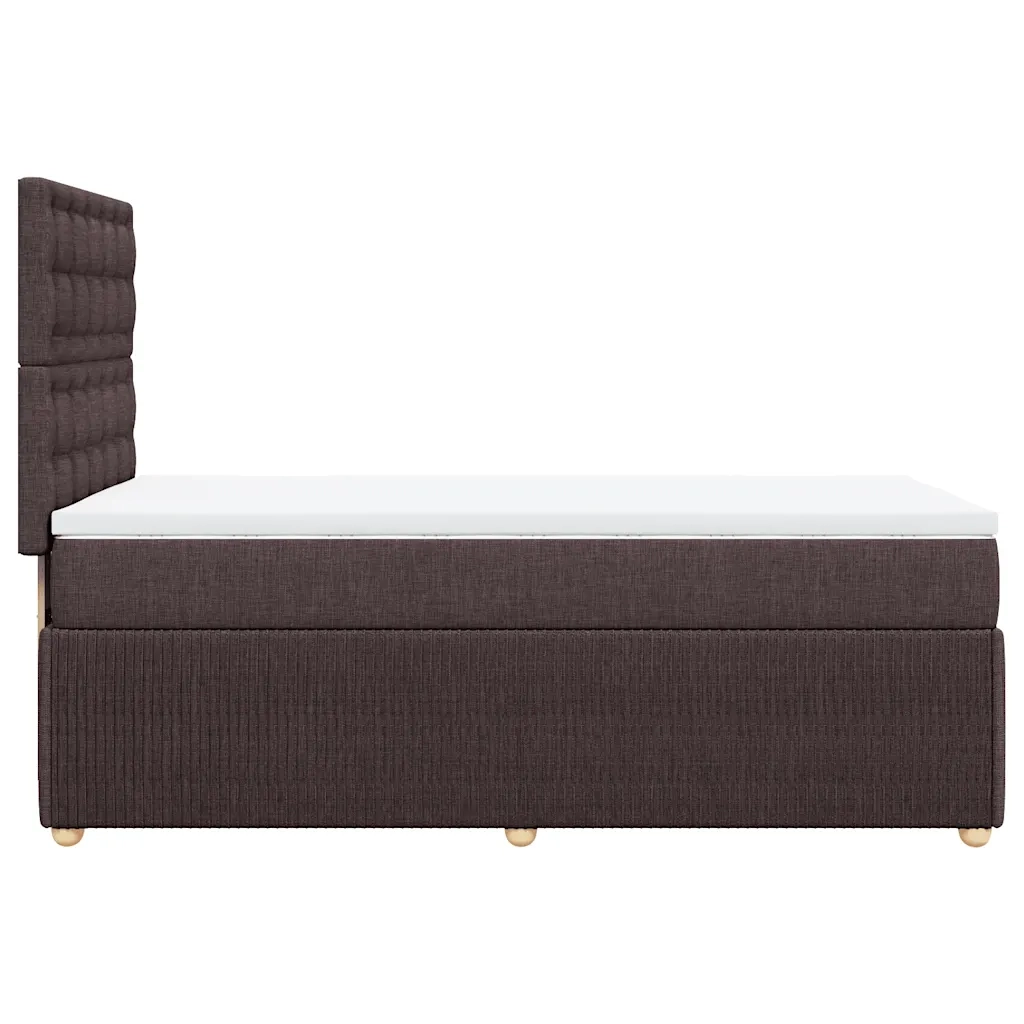 Giroletto a Molle con Materasso Marrone Scuro 90x200 cm Tessuto