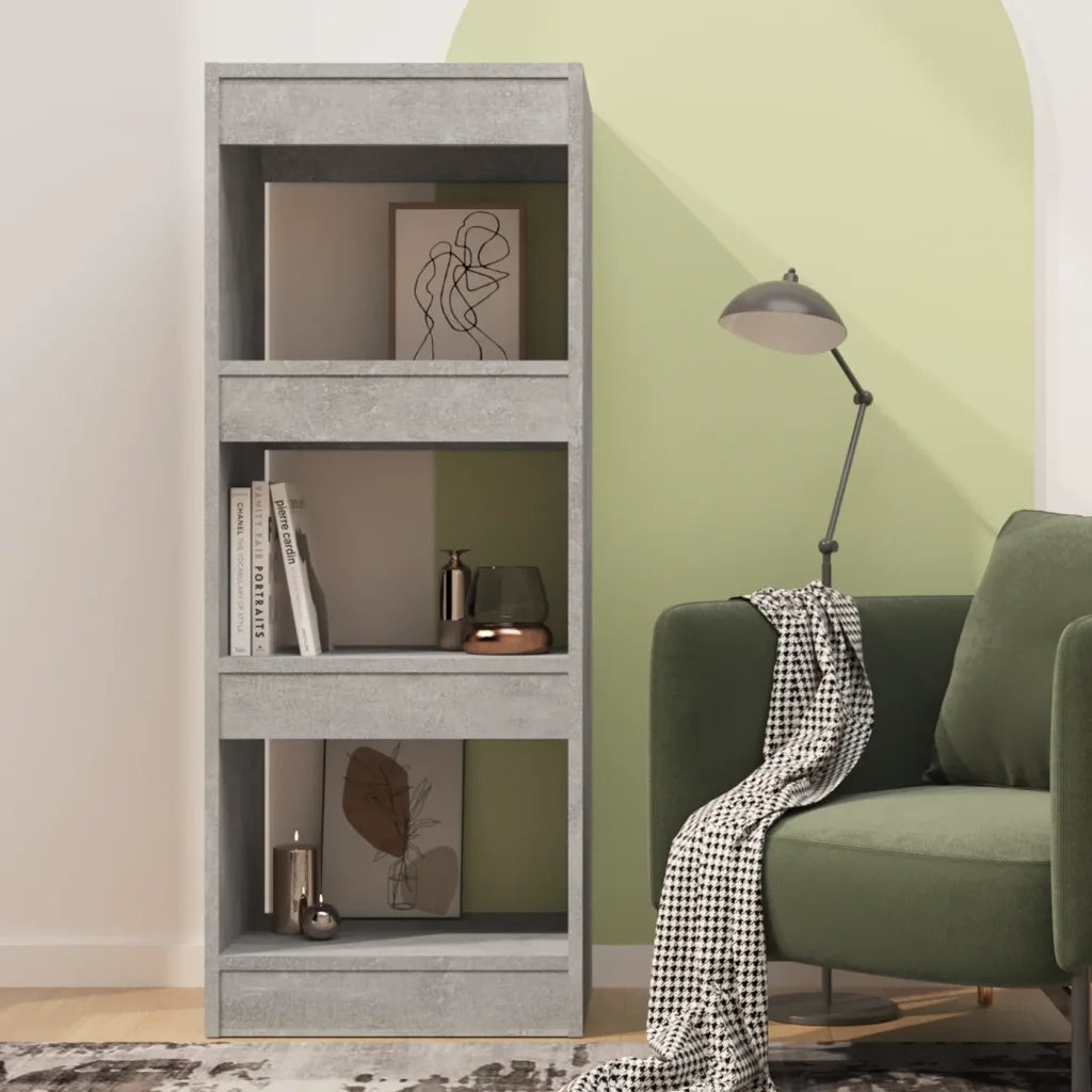 Divisorio-Paravento Grigio Cemento 40x30x103 cm in Truciolato