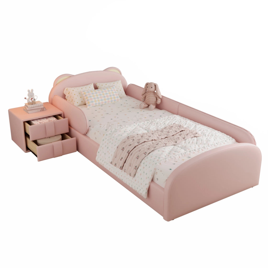 letto imbottito pu rosa 90x200 cm