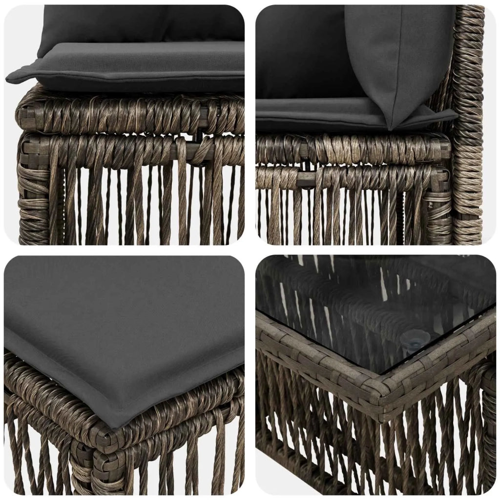 Set Divano da Giardino 13 pz Grigio polyrattan 3436559