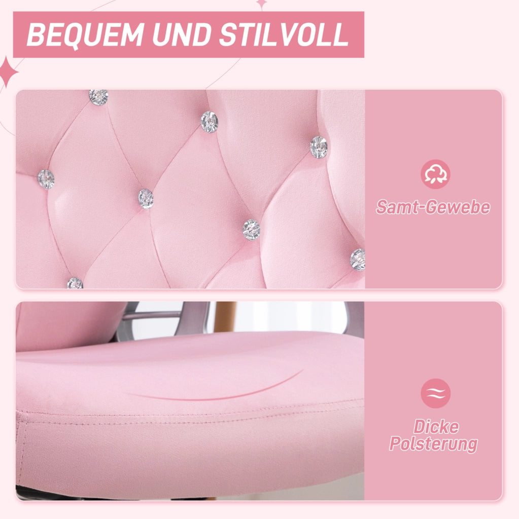 Sedia da ufficio rosa con funzione oscillante