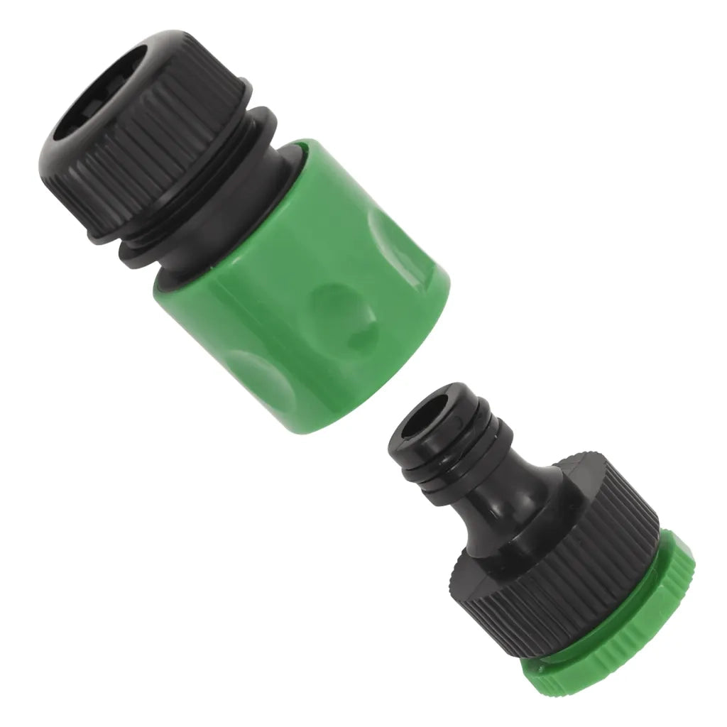 Set Tubo da Giardino con Raccordi Verde 0,75" 50 m in PVC 154384