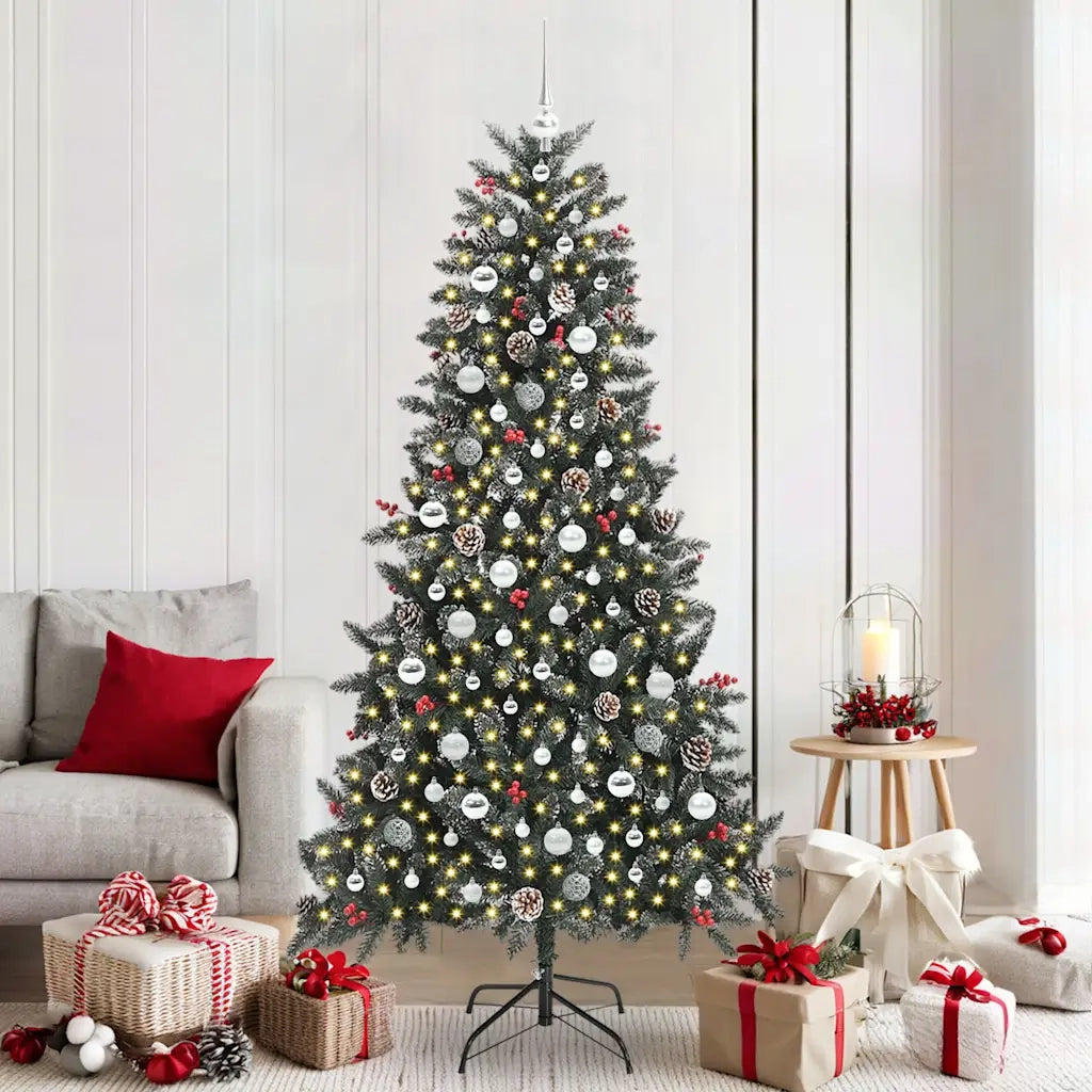 Albero di Natale artificiale con 300 LED Verde 210 cm 3395897