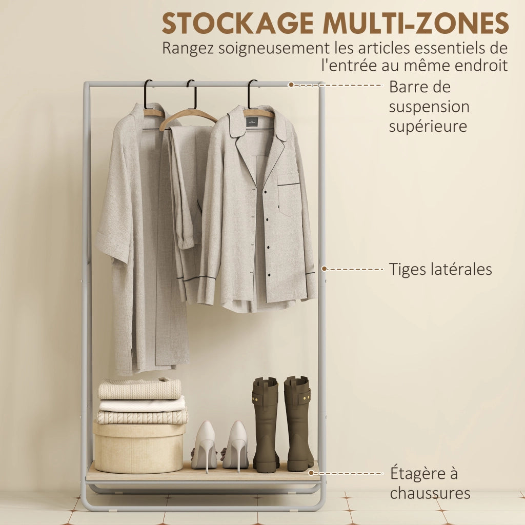 Appendiabiti con porta scarpe e ripiani ¨C Minimal ¨C Grigio