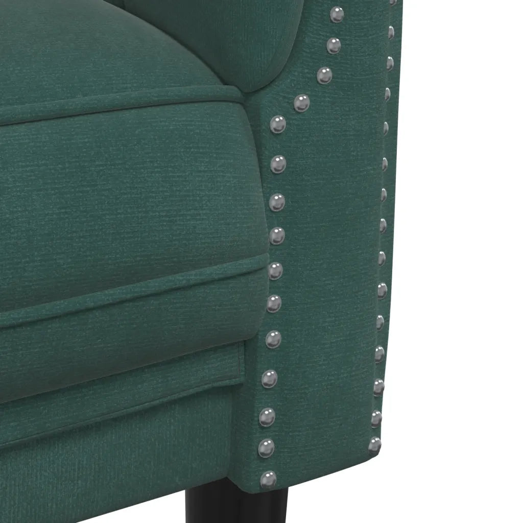Set di Divani 2 pz Verde Scuro in Velluto