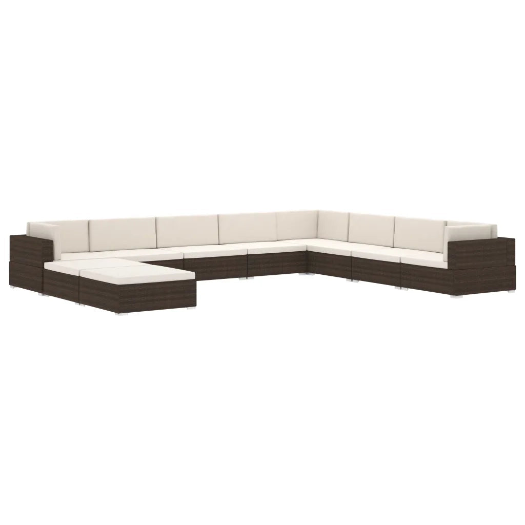 Poltrona | Sedia Relax Modulare ad Angolo 1 pz con Cuscini in Polyrattan Nero