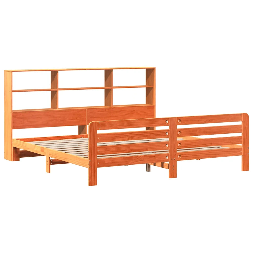 Giroletto senza Materasso Marrone Cera 200x200 cm Legno di Pino 3309937