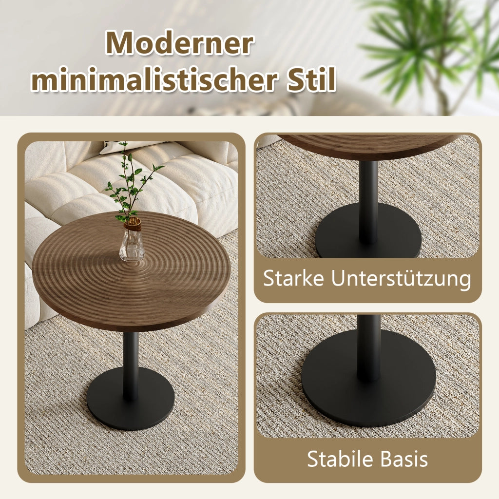 Tavolo da pranzo rotondo con base a tulipano, per cucina e sala da pranzo, in MDF e metallo, legno, 80 × 76 cm