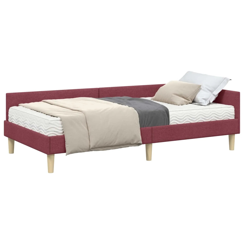 Struttura Letto Angolare con Materasso 2 pcs Grigio Tessuto 3393672