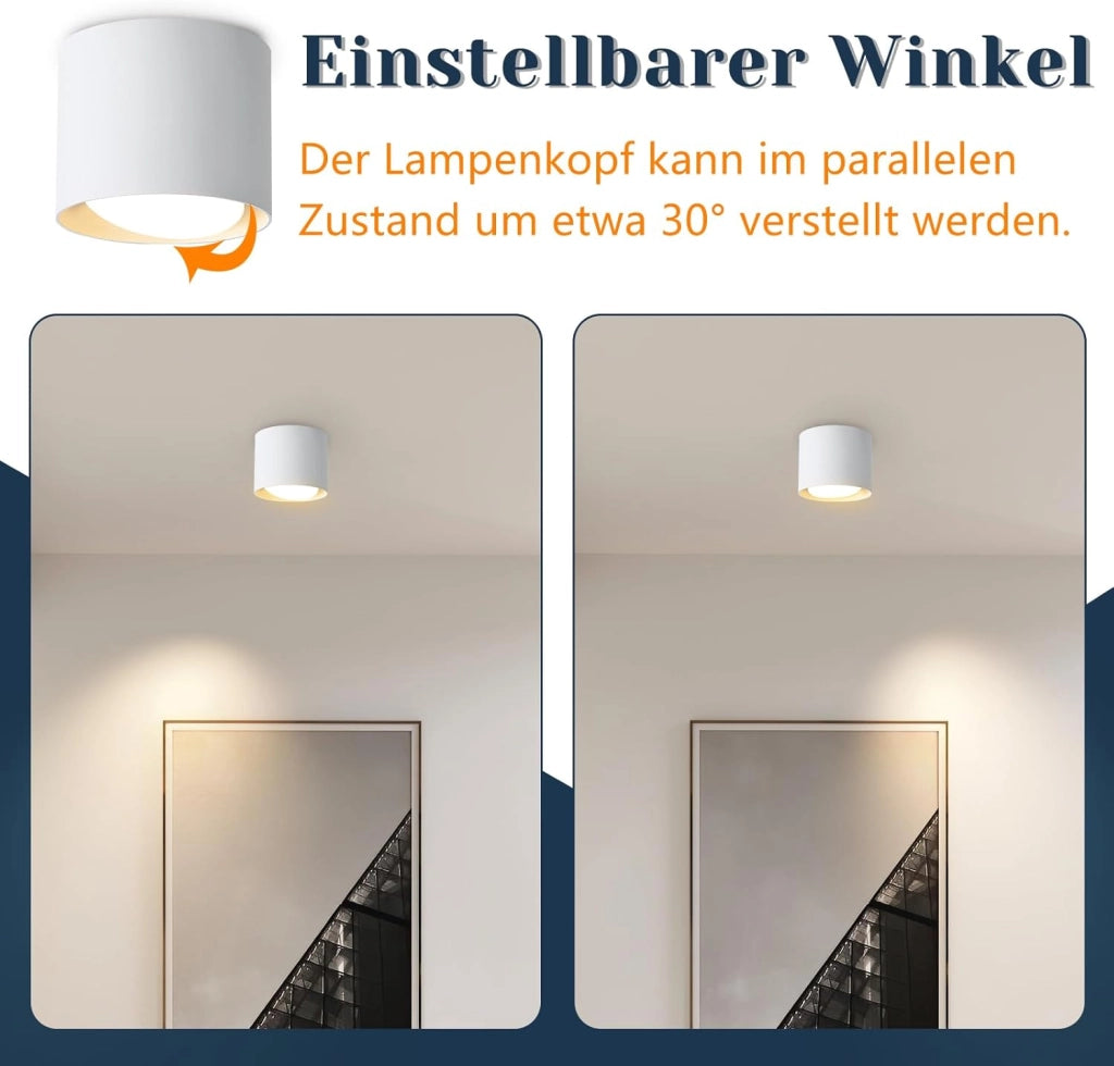 ZMH Lampada da soffitto LED moderna bianca rotonda 5W per camera letto