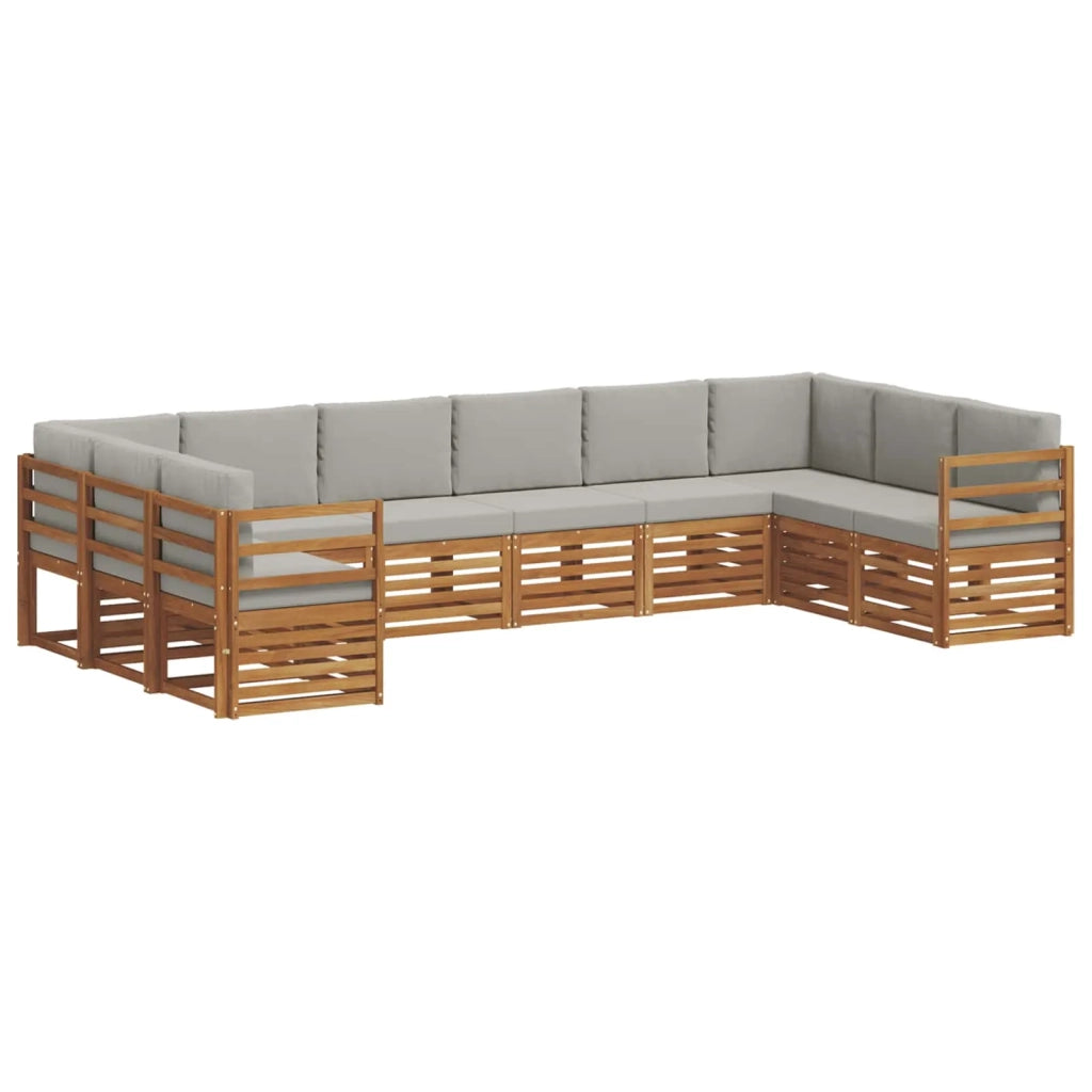 Set divano sezionale 10 pcs Grigio Naturale e Chiaro 3375541