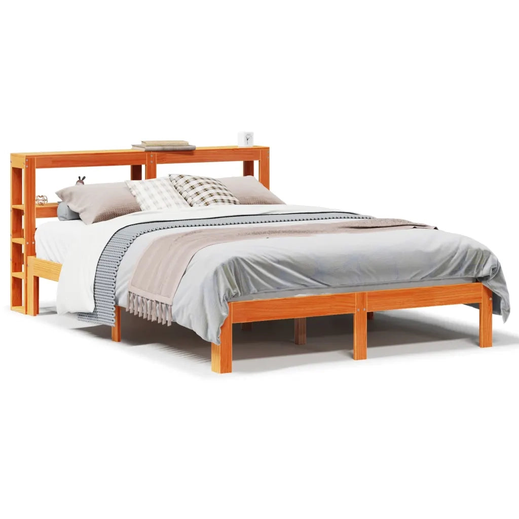 Letto senza Materasso-Struttura Letto Marrone Cera 120x190 cm in Legno di Pino 114851