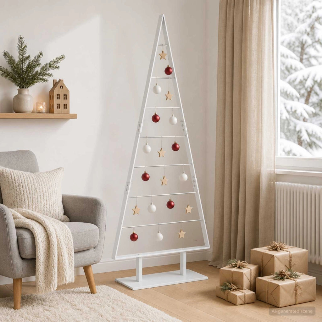 Albero di Natale in metallo KUOPIO 150 cm Acciaio Bianco 42053843