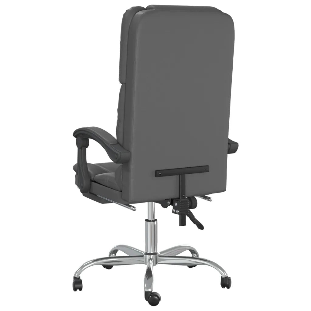 Poltrona da Ufficio Massaggiante | Sedia Relax Reclinabile Grigio Similpelle