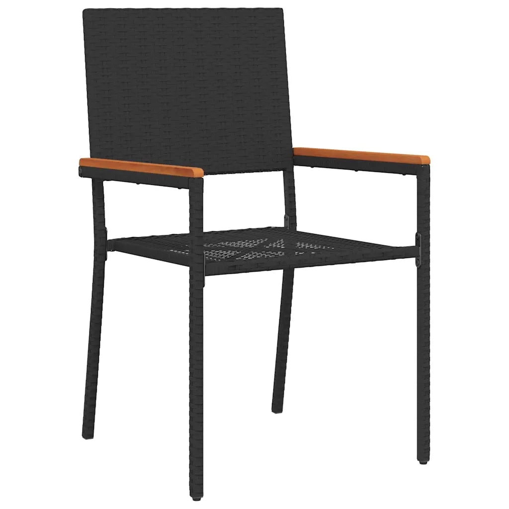 Set da Pranzo per Giardino con cuscino 9 pcs Nero polyrattan 3379708