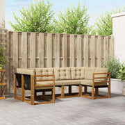 Set di divani da esterno con cuscino 6 pcs Naturale e Beige 3368992